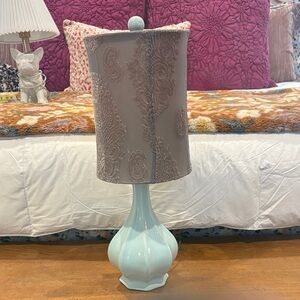 Elegant Gray and Blue Table Lamp vintage